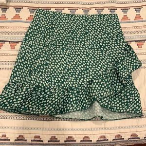 Floral Green ruffle skirt